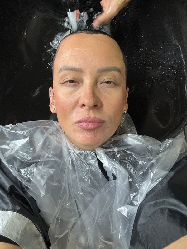 Woman documents hair salon visit in Chaikovsky, Russia