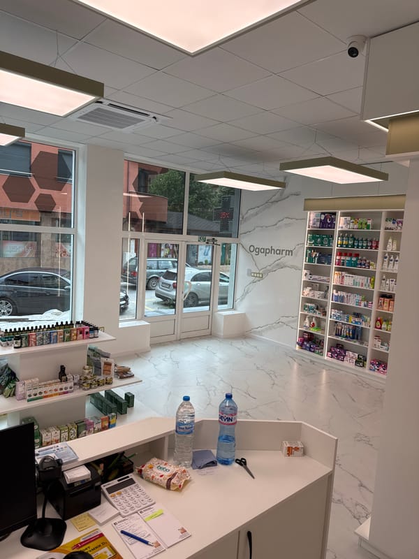 Quick stop at a pharmacy in Madan, Bulgaria