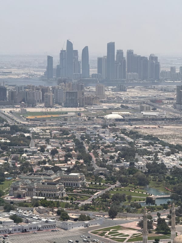 Aerial view of Dubai's sprawling cityscape photographed Friday morning