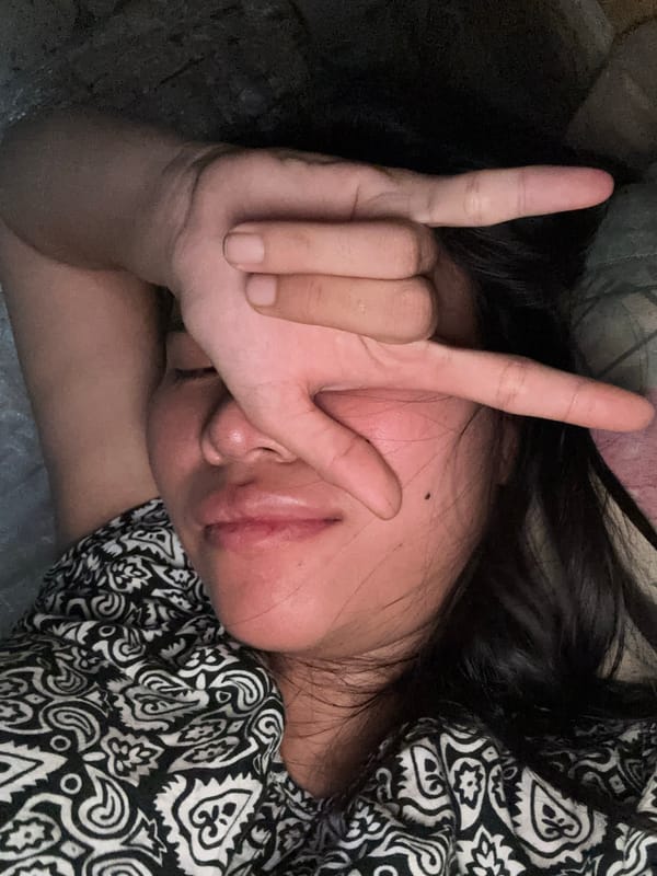 Lazy morning bed selfie session in East Jakarta