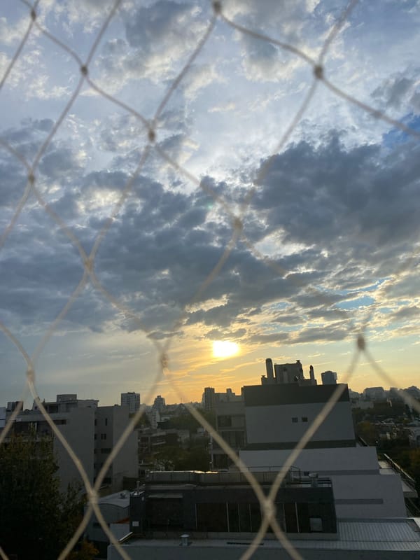 Sunset observed over Buenos Aires cityscape May 6th evening