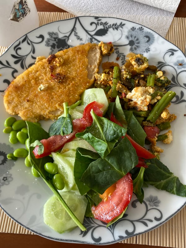 Meal and meditation content documented in Gijón, Spain