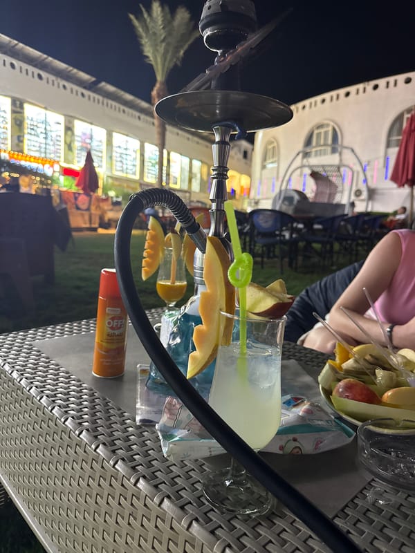 Hookah night out at an Egyptian open-air lounge