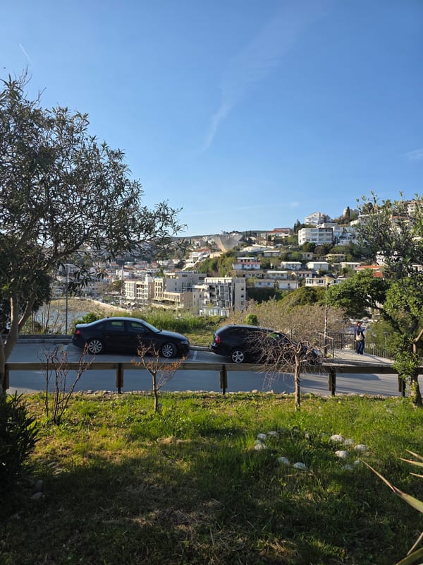 Tourist captures coastal views of Ulcinj, Montenegro
