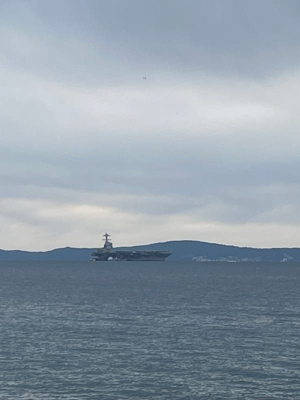 Aircraft carrier spotted in waters off Split, Croatia