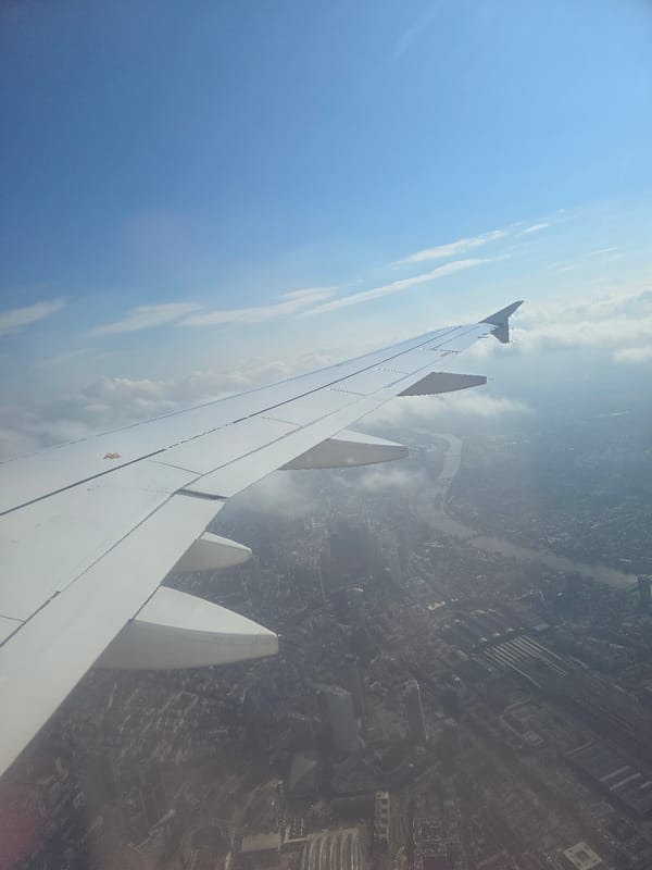 Aerial view of Frankfurt captured from airplane window