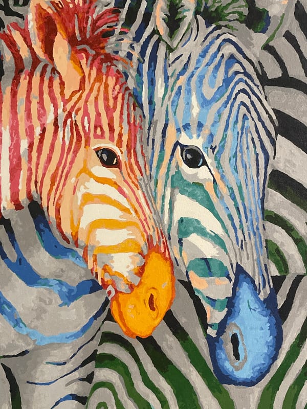 Colorful zebra street art spotted in Vinnytsia, Ukraine