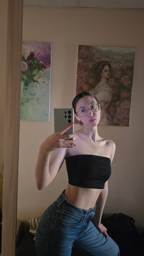 Woman takes mirror selfie in Stara Zagora, Bulgaria