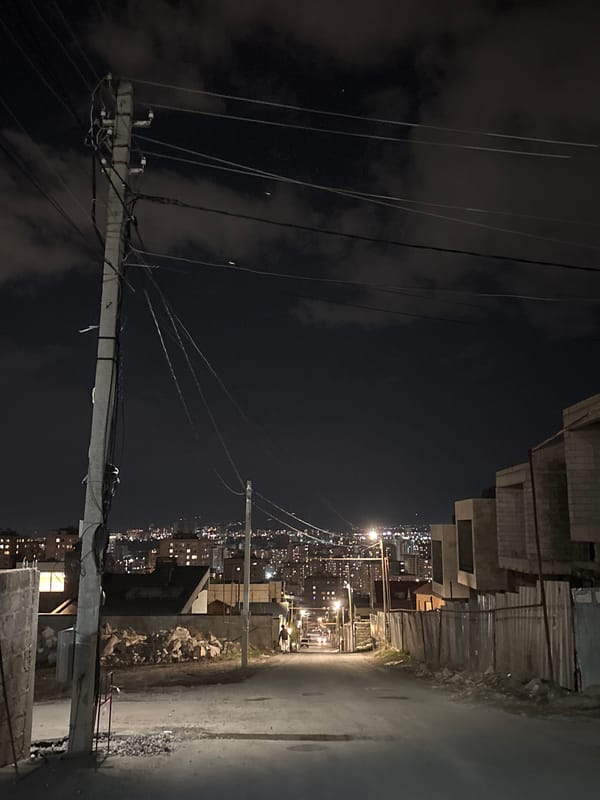Evening relaxation and city views captured in Arinj, Armenia