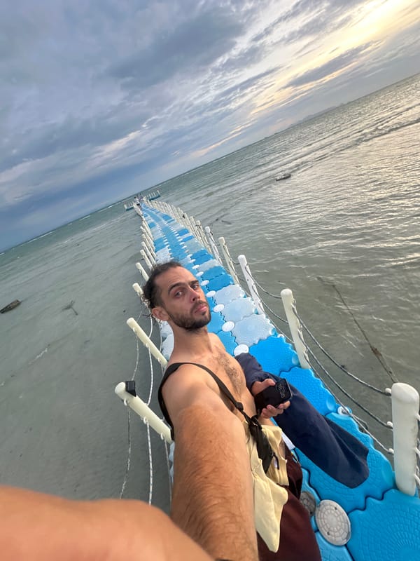 Hanging out on a floating dock off Ko Samui