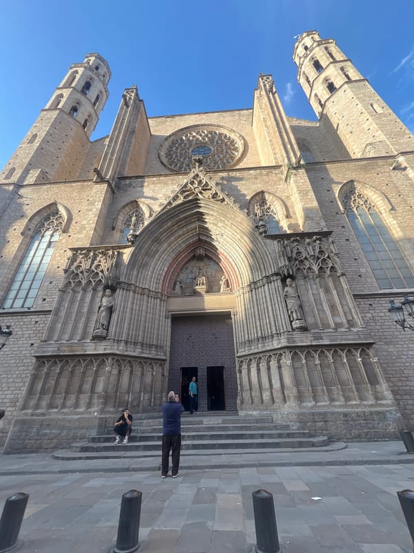 Tourist documents Barcelona Gothic quarter architecture and street scenes