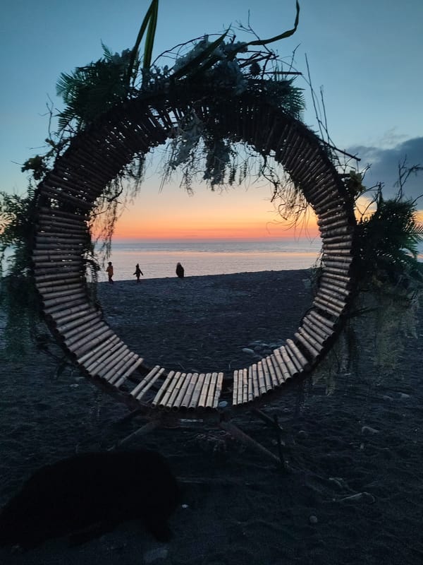 Families enjoy sunset beach time in Sochi region