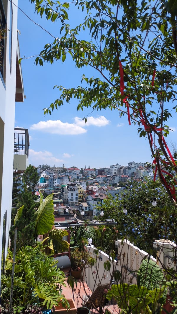 Elevated cityscape view captured in Da Lat, Vietnam
