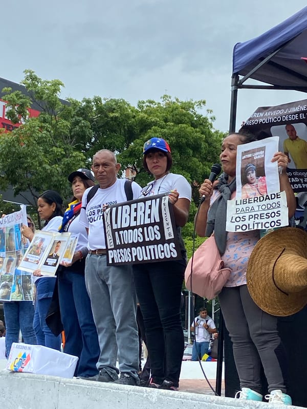 Political demonstration held in Caracas advocating for prisoners, elections