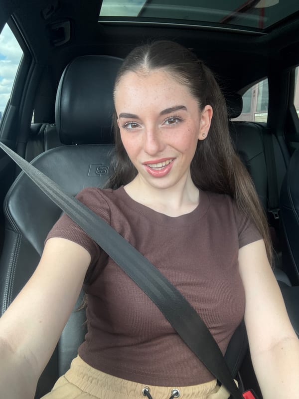 Woman photographed driving Audi in Trud, Bulgaria
