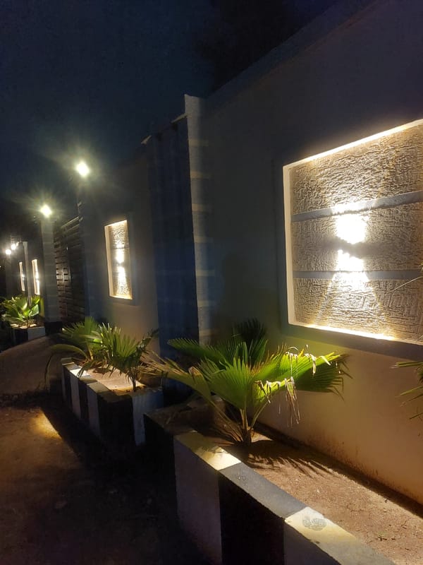 Lit pathway documented in Dar es Salaam evening
