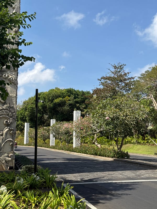 Inside and around GWK Cultural Park, Bali, on a busy morning