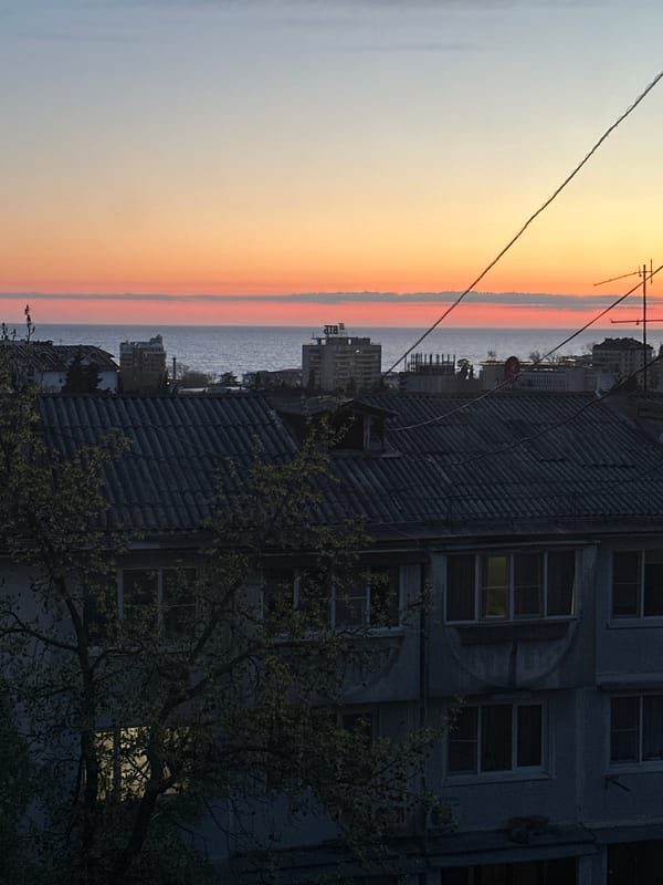 Sunset observed over Sochi coastline April 12