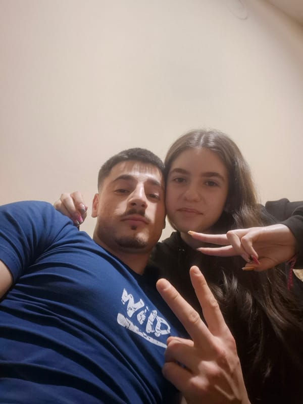 Couple takes selfies together in Pavlikeni, Bulgaria