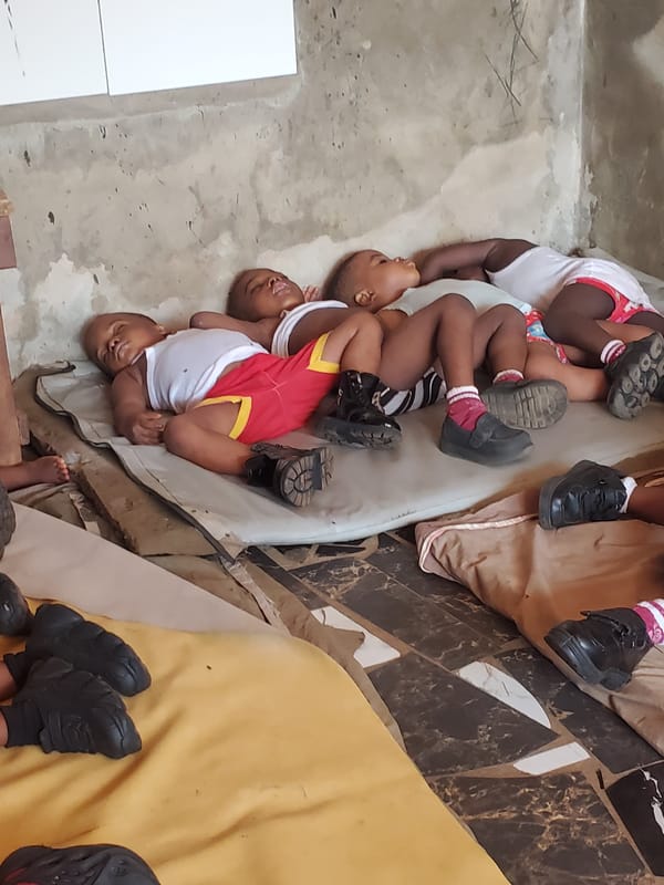 Children rest during midday in Nigerian schools and homes