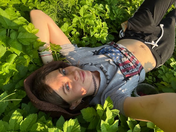 Afternoon in the garden: selfies, raspberries, and ripe fruit