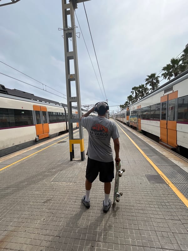 Travelers captured moments at Mataró train station platform