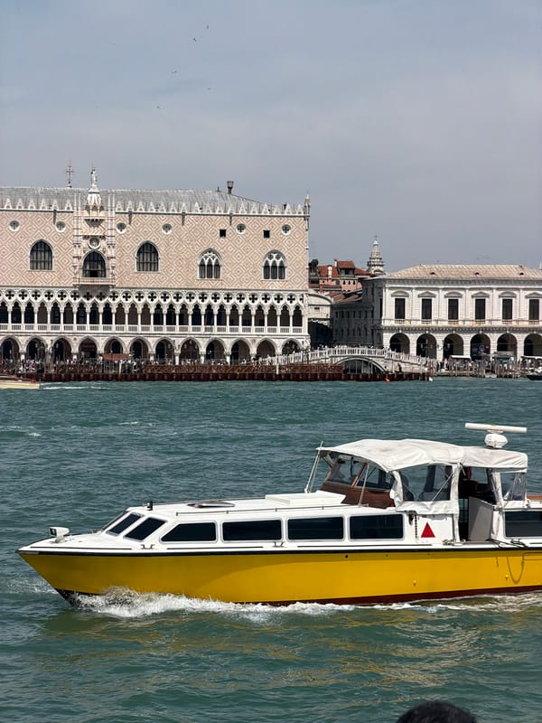 Boats spotted in Venice waters including yellow speedboat