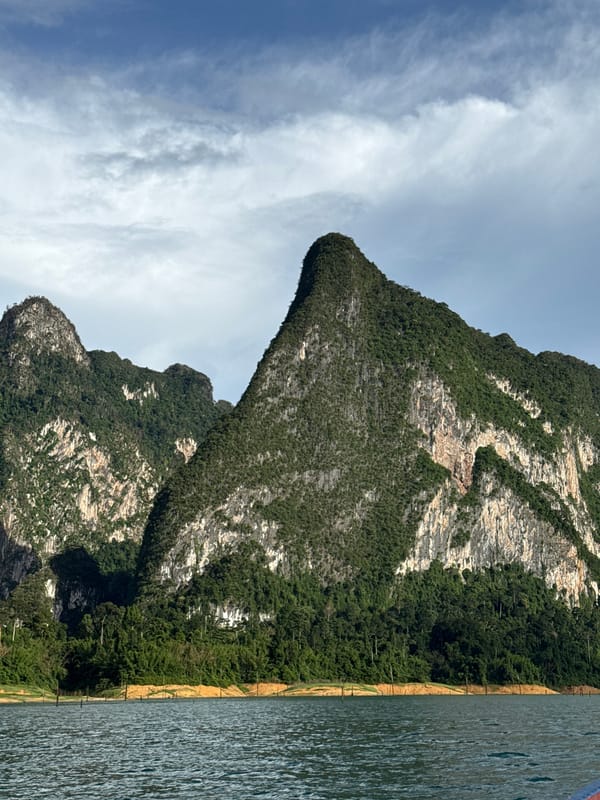 Karst peaks and calm waters at Khao Phang