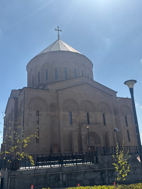 Saint Gregory Cathedral documented in Yerevan morning observation