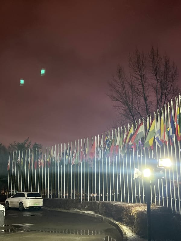 Nighttime street scenes captured around illuminated Changchun boulevard