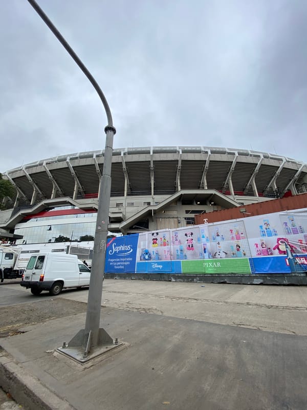 Stadium views captured at Estadio Monumental in Buenos Aires