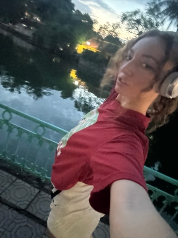 Quiet moment at Hanoi's West Lake waterfront