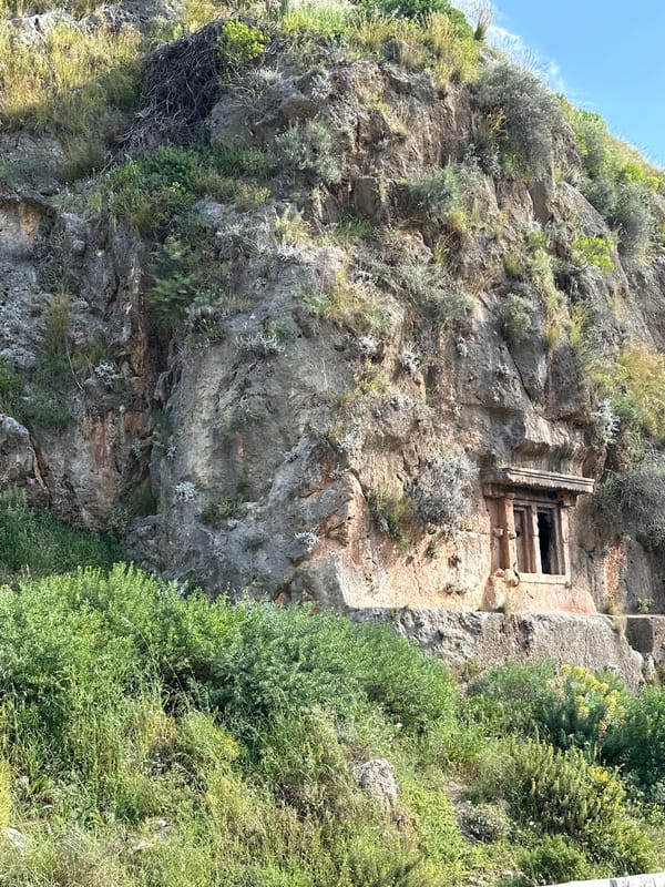 Ancient Lycian tomb photographed in Fethiye, Turkey