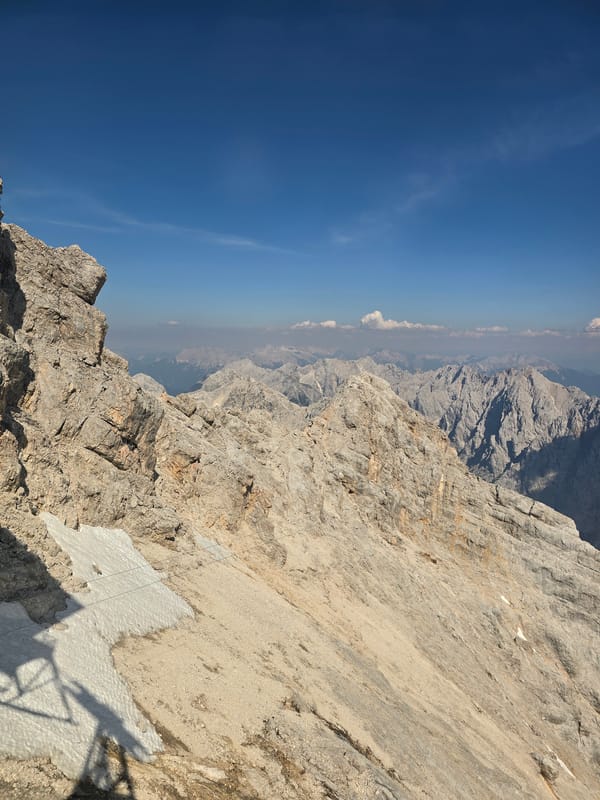 High-altitude views across the Zugspitze on a clear June day