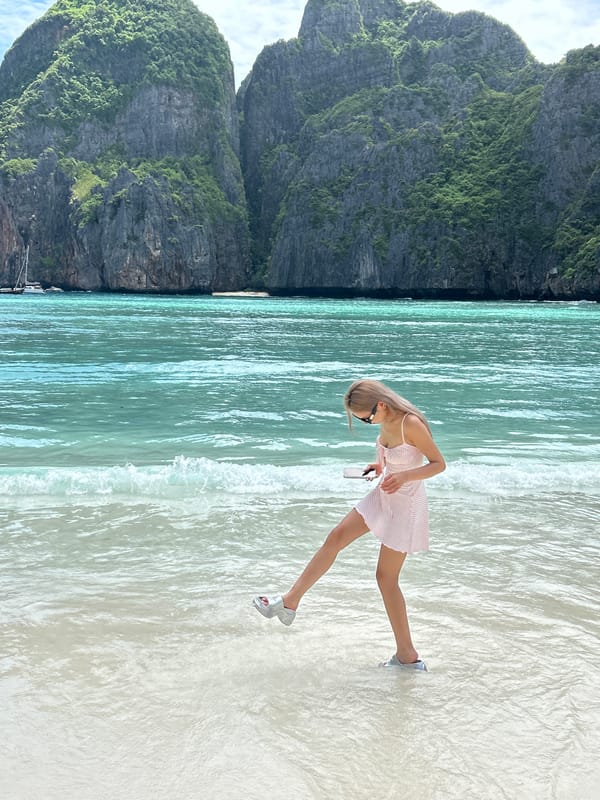 Morning beach activities observed at Ao Nang, Thailand