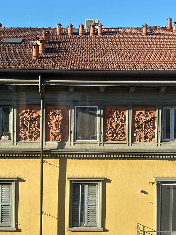 Morning view of residential buildings in Milan Italy