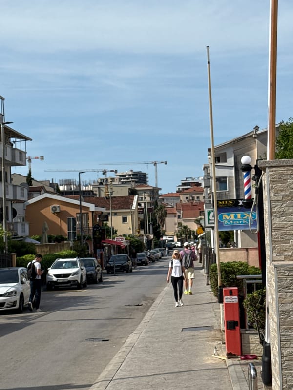 Morning street life documented across Budva, Montenegro
