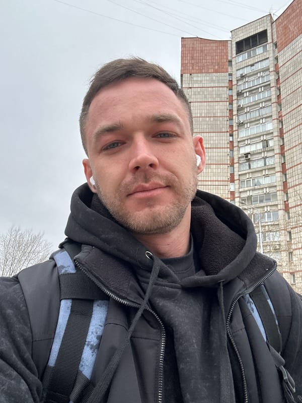 Man takes early morning selfies in Perm, Russia