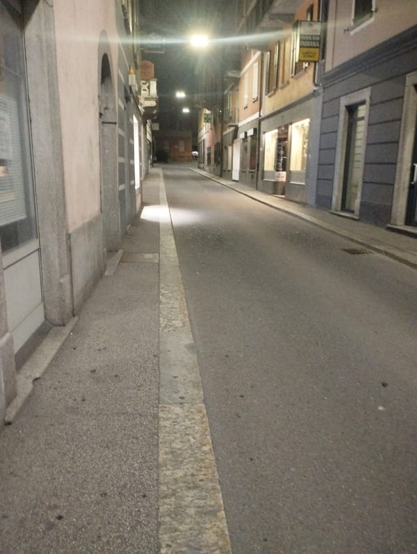 Evening street scenes around Biasca, Switzerland