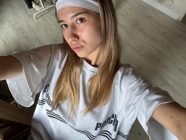 Woman films series of selfie videos in Noviy, Russia