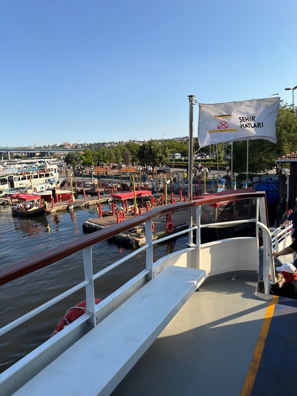 Ferry trip across Istanbul's Golden Horn between historic districts