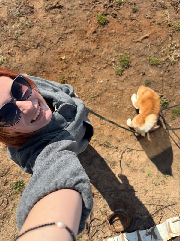 Woman documents morning dog walk and breakfast routine in Chaikovsky