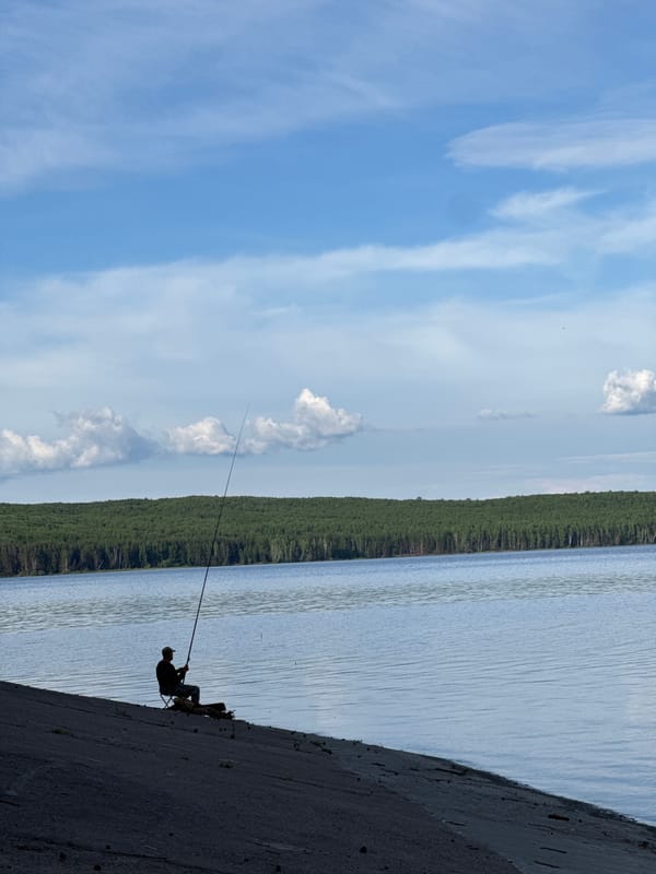 Family afternoon outing documented at Votkinsk Reservoir, Chaikovsky Russia