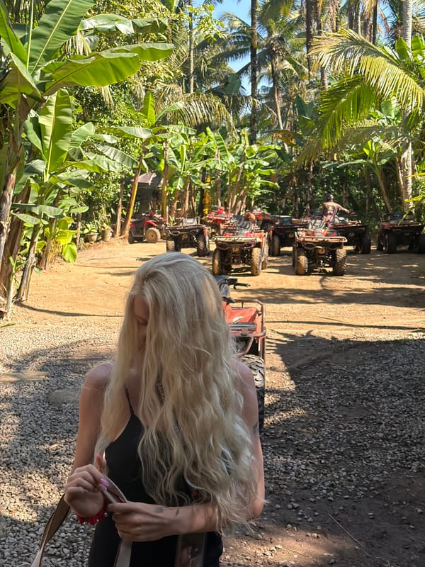 ATV riders explore jungle trails in Payangan Indonesia
