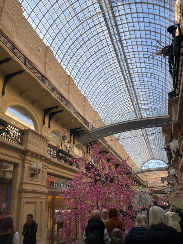 GUM department store interior photographed in Moscow