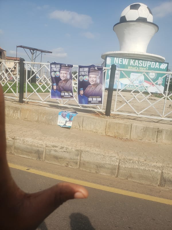 Political campaign materials spotted near monument in Dadi Riba