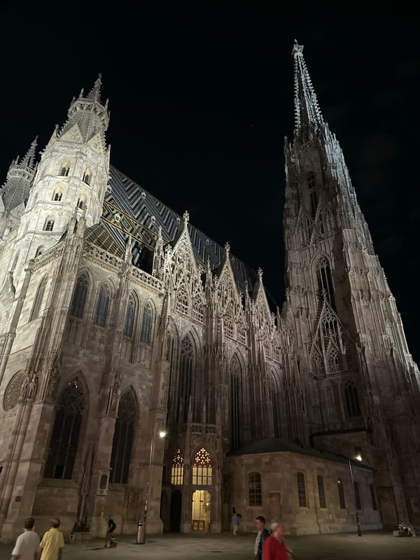 Vienna's Innere Stadt at night, landmarks and all