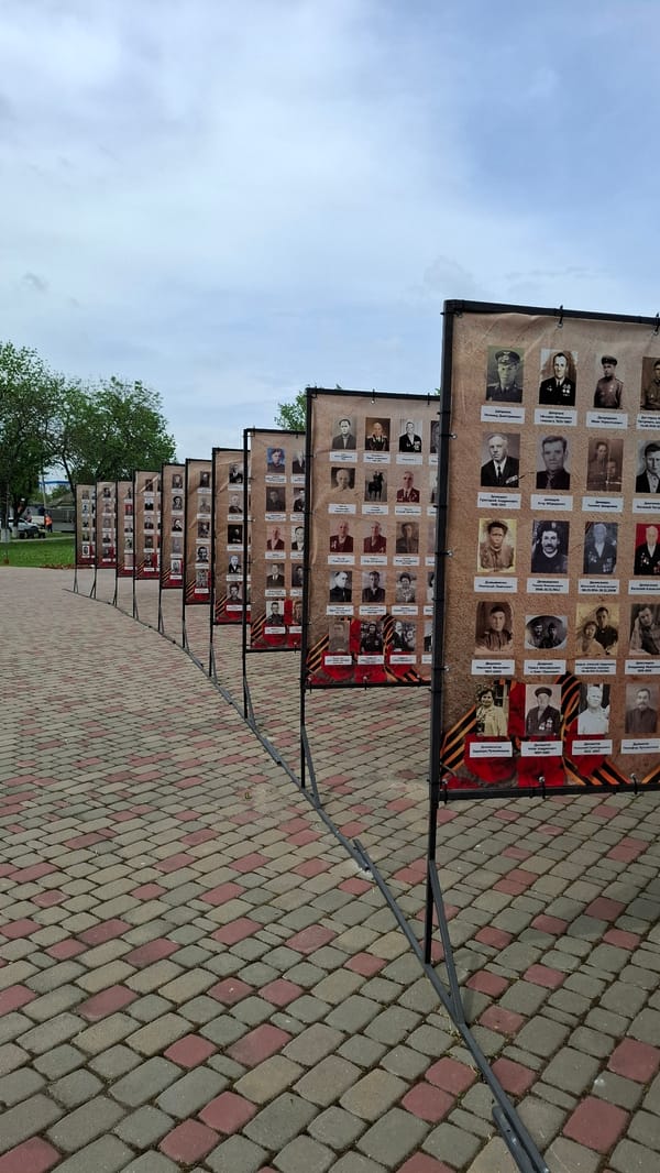 Memorial sites with Moscow, Odessa monuments observed in urban park