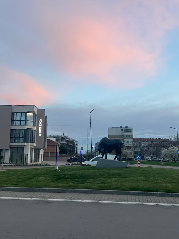 Evening street scenes documented across Yambol, Bulgaria