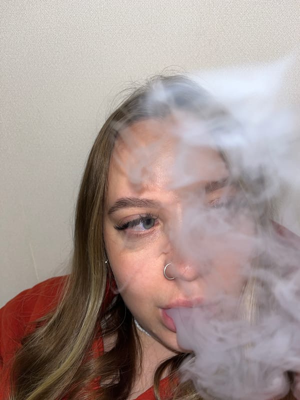 Woman smoking observed in Krasnodar, Russia